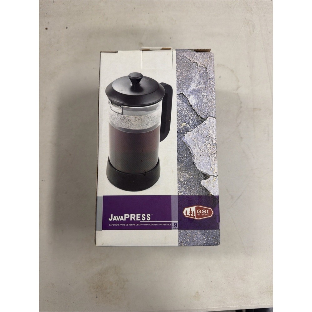 boxed GSI Outdoors JavaPress 0.9-liter French press coffee maker